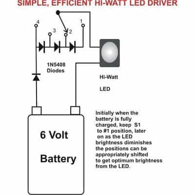 Simplest Efficient Watt LED Driver Circuit