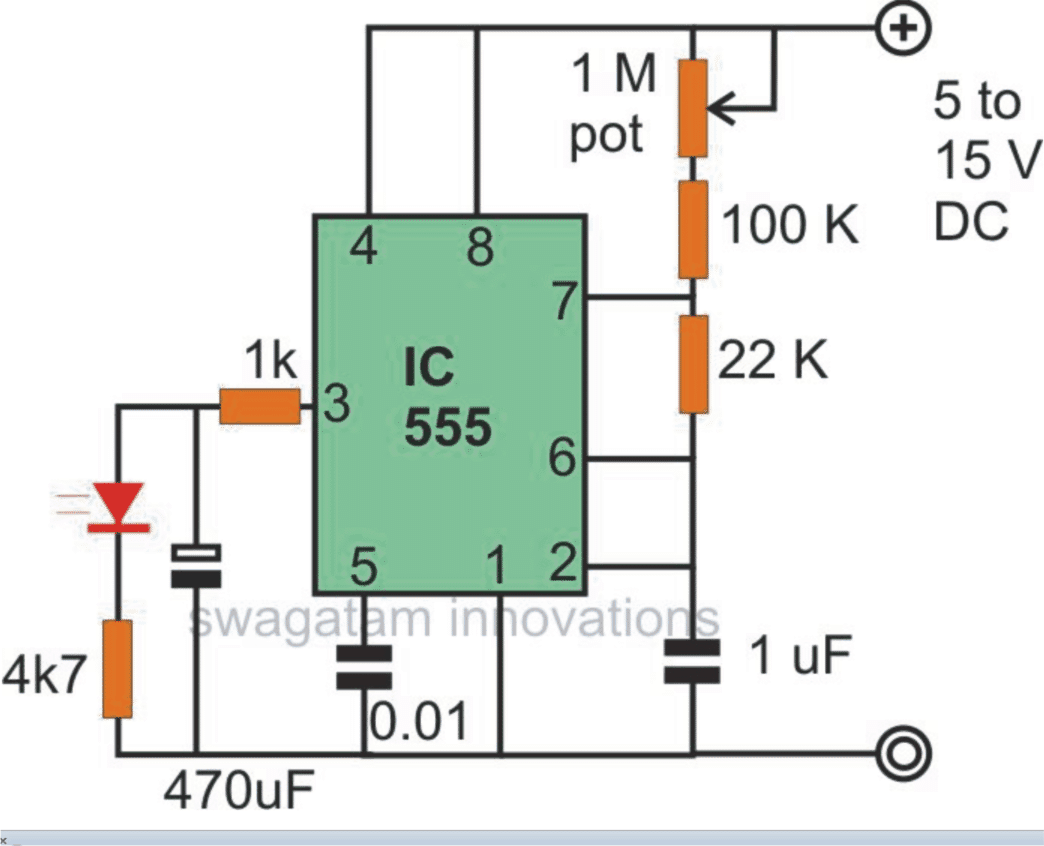 IC 555 LED Flasher Circuits Fading
