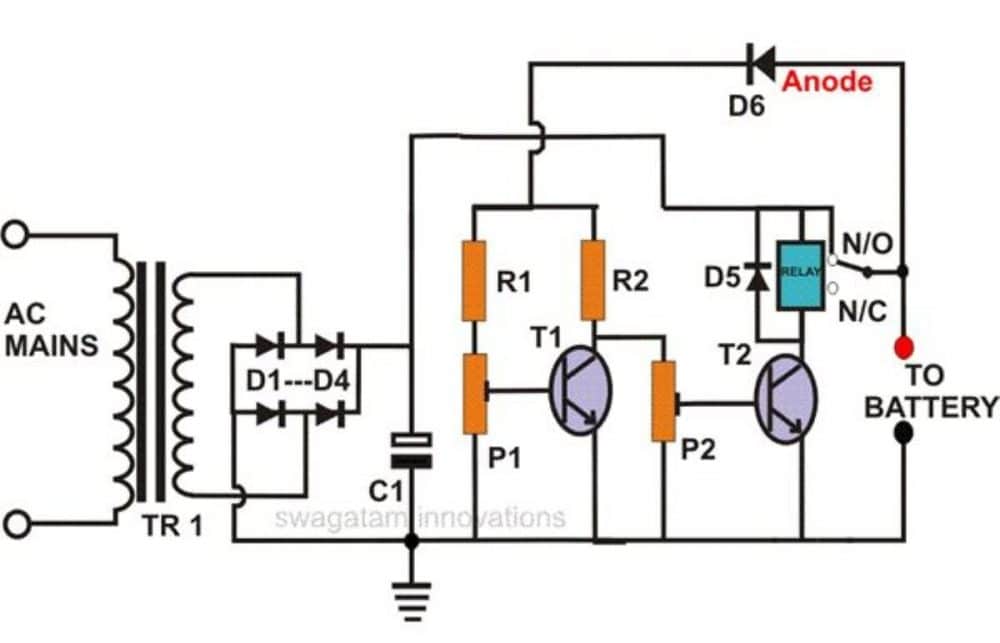 Self Regulating Lead Acid Battery Charger Circuit