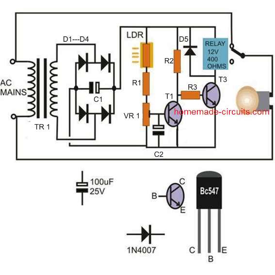 4 Automatic Day Night Switch Circuits Explained | Circuit Projects