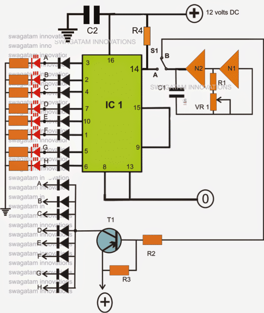 How to Make a LED Chaser Circuit cum Blinker Using IC 4017  