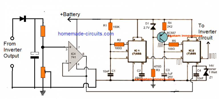 Automatic Inverter Output Voltage Correction Circuit – Homemade Circuit ...