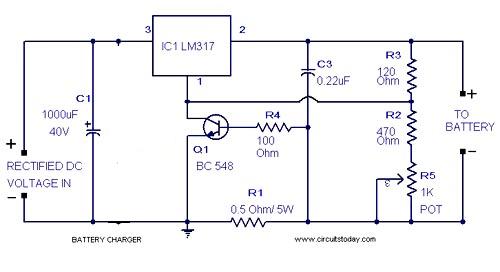 Wiring Diagram Battery Charger from homemade-circuits.com
