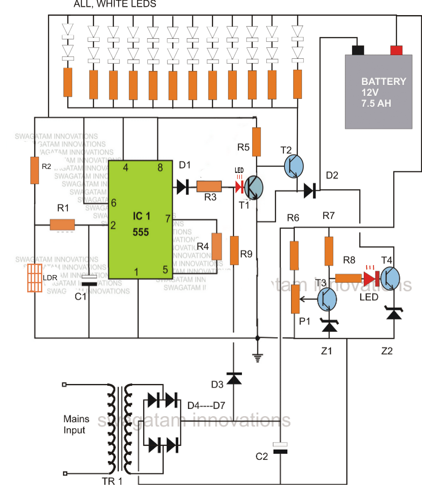 12v Battery Charger 12v Battery Charger With Auto Cut Off Circuit Diagram