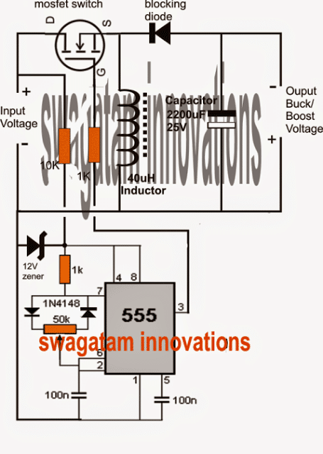 Buck Boost Circuit Using IC 555