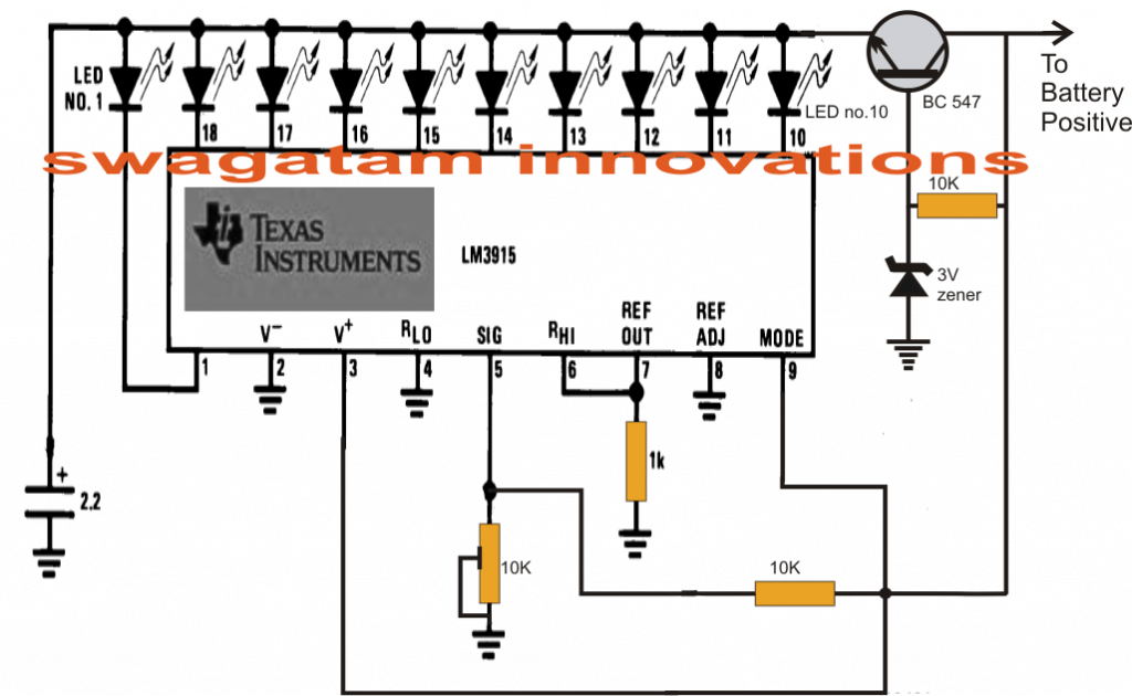 3 Simple Battery Voltage Monitor Circuits