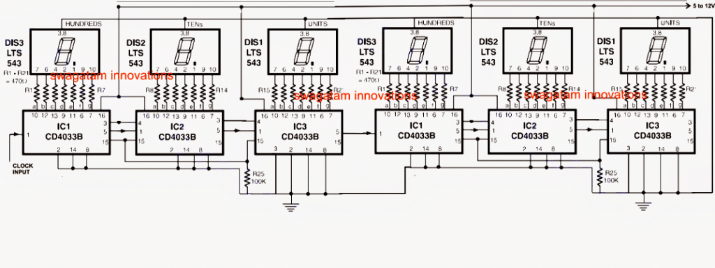 cascadingIC4033circuit