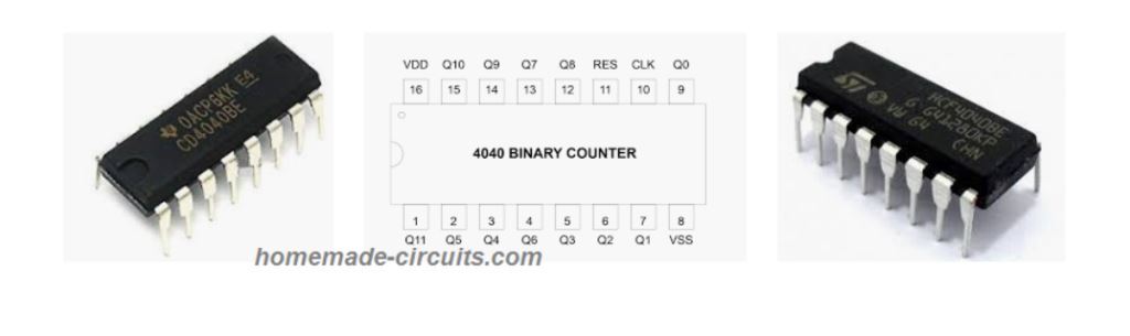 Ic 4040 Datasheet Pinout Application Homemade Circuit Projects 