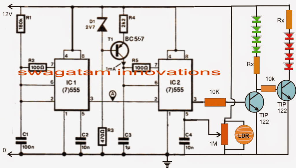 ambient light dependent fading led lights