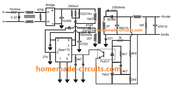 220v Smps Cell Phone Charger Circuit Homemade Circuit Projects