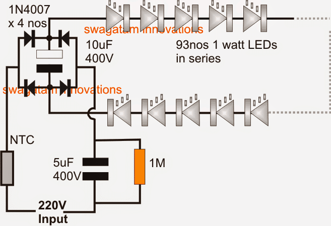 Simplest 100 Watt LED Bulb Circuit | Homemade Circuit Projects 120v led flood light wiring diagram 