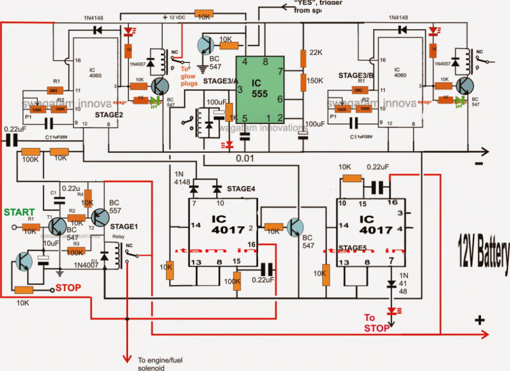 Programmable Automatic Starter Circuit for Diesel Water Pump | Homemade ...