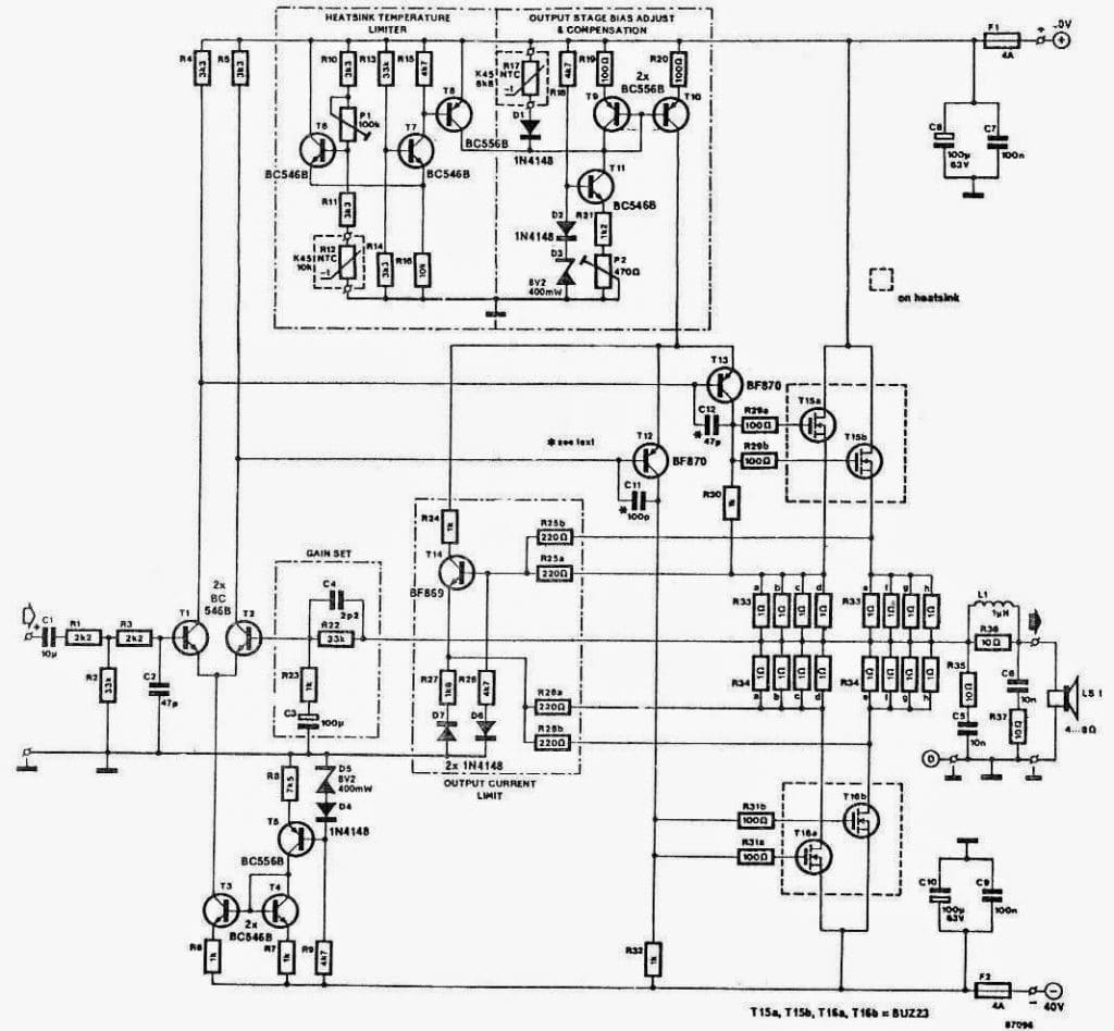 60w 120w 170w 300w Power Amplifier Circuit Homemade Circuit Projects