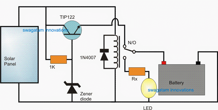 Relay controlled Automatic Solar Light Circuit