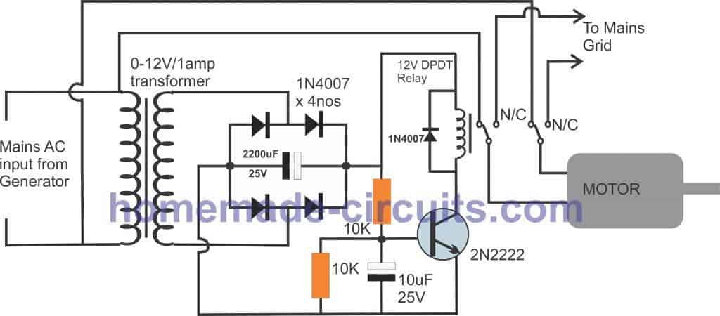 Generator/UPS/Battery Relay Changeover Circuit - Homemade Circuit Projects