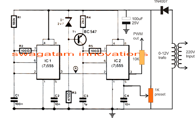 PWM Controlled Voltage Stabilizer Circuit | Homemade Circuit Projects