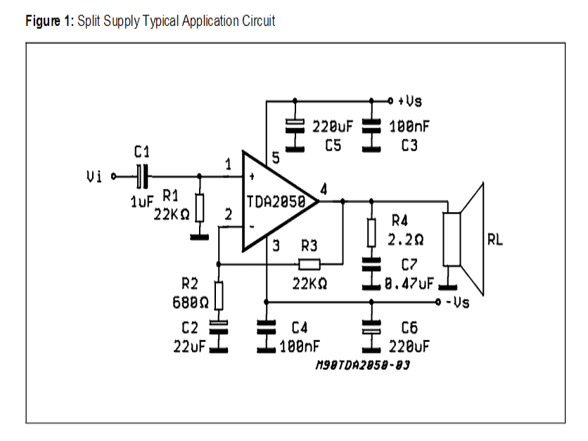 32 Watt Amplifier Circuit Using Tda2050 Homemade Circuit Projects