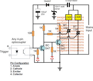 SPDT Relay Switch Circuit using Triac | Homemade Circuit Projects