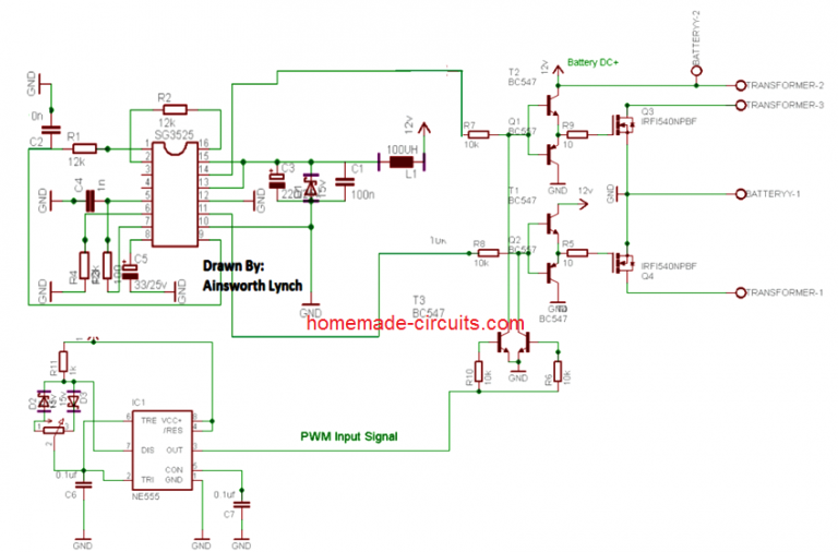 3 High Power Sg3525 Pure Sine Wave Inverter Circuits Homemade Circuit Projects 8431