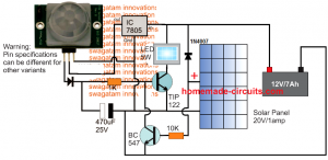 PIR Solar Home Lighting Circuit – Homemade Circuit Projects