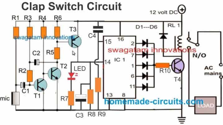 Very Simple Clap Switch Circuit For ON/OFF Light And Fan..Simple Clap ON/OFF  Switch…