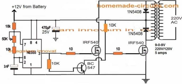 6 Best IC 555 Inverter Circuits Explored - Homemade Circuit Projects