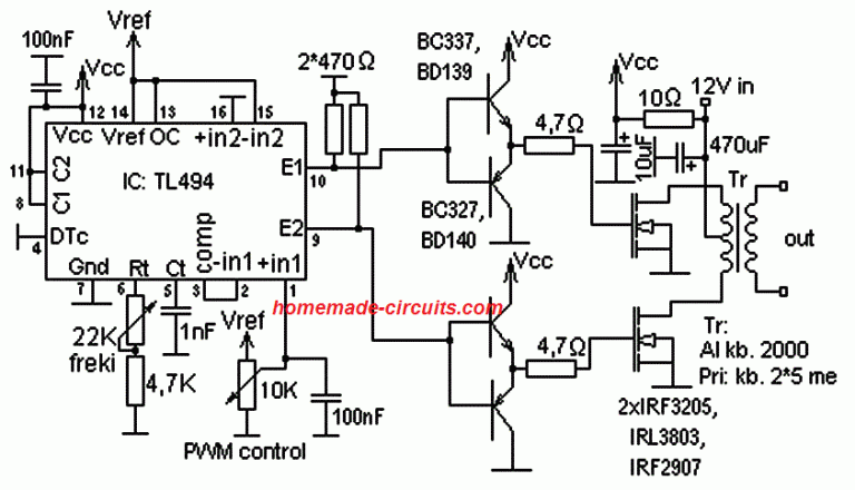Tl494 Datasheet Pinout Application Circuits Homemade Circuit Projects 