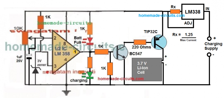 High Current Li-ion Battery Charger Circuit – Homemade Circuit Projects