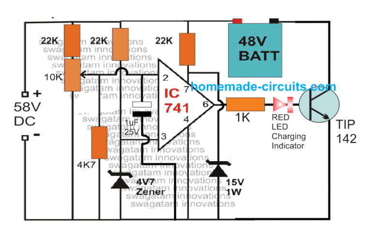 3 Easy 48V Battery Charger Circuits Explained