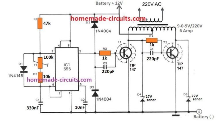 6 Best IC 555 Inverter Circuits Explored – Homemade Circuit Projects