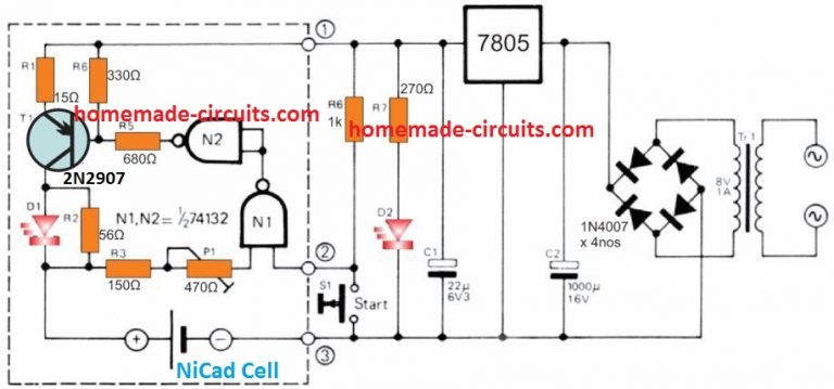 Simple Ni-Cd Battery Charger Circuits Explored – Homemade Circuit Projects