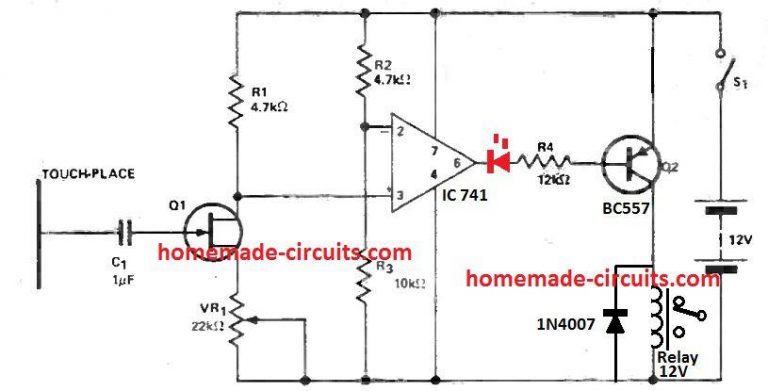 3 Easy Capacitive Proximity Sensor Circuits Explored – Homemade Circuit ...