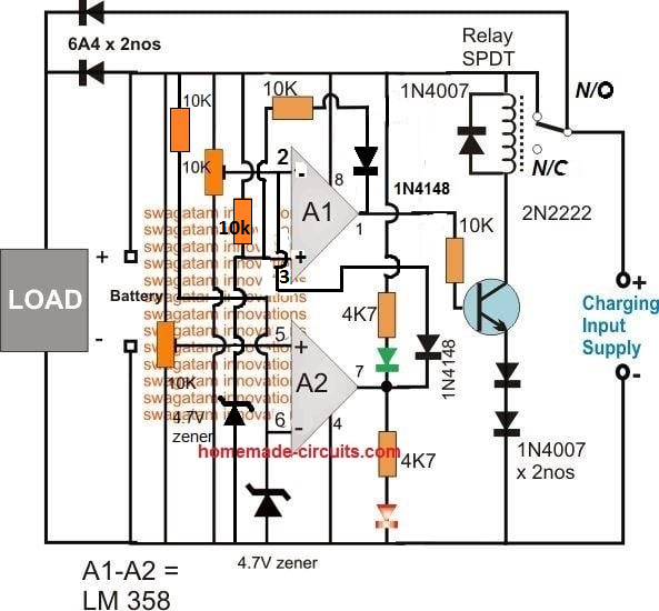 Battery Charger Circuit Diagram with Auto Cut-off