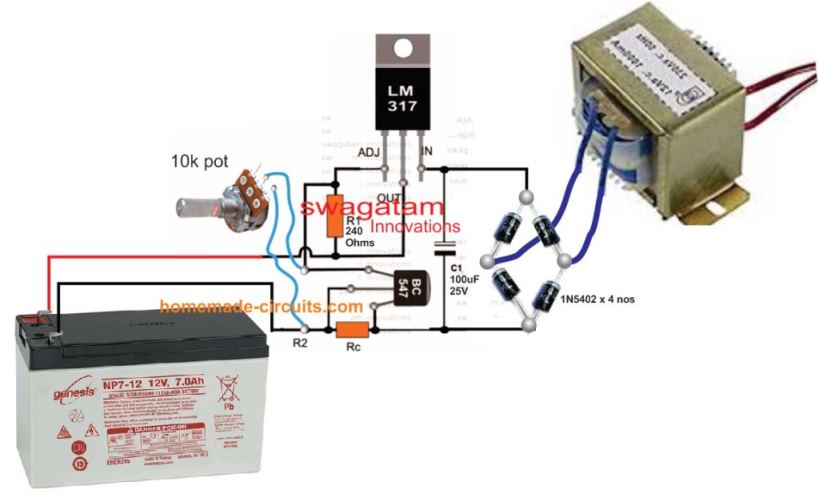 12v Automatic Battery Charger Circuit Diagram
