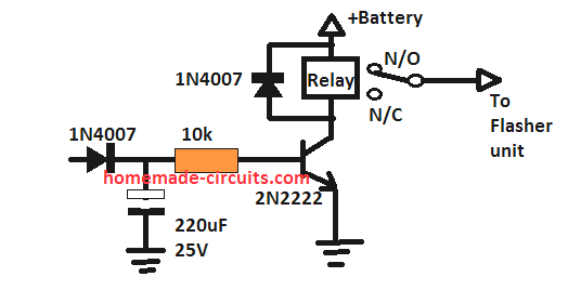 delay OFF timer circuit truck flasher