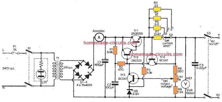 How to Design a Bench Power Supply Circuit - Homemade Circuit Projects