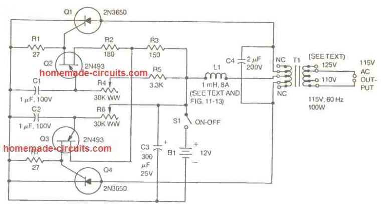 7 Simple Inverter Circuits you can Build at Home – Homemade Circuit ...