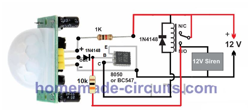 latching PIR relay circuit