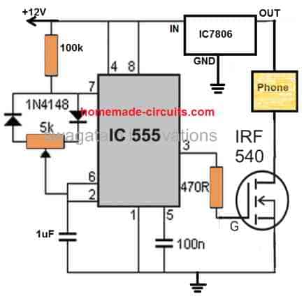 pulsed phone charger circuit