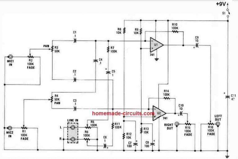 5 Simple Audio Mixer Circuits Explained – Homemade Circuit Projects