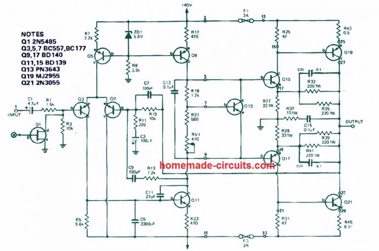 Watt Stereo Amplifier Circuit Homemade Circuit Projects