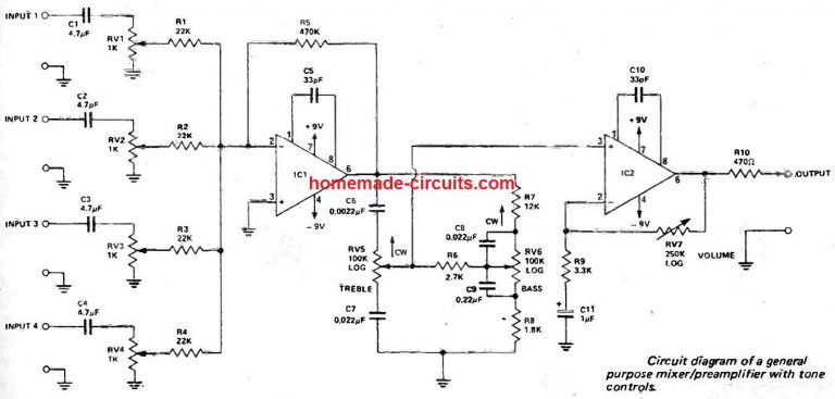 5 Simple Audio Mixer Circuits Explained - Homemade Circuit Projects