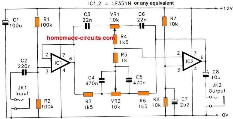 Simple Tone Control Circuits – Homemade Circuit Projects