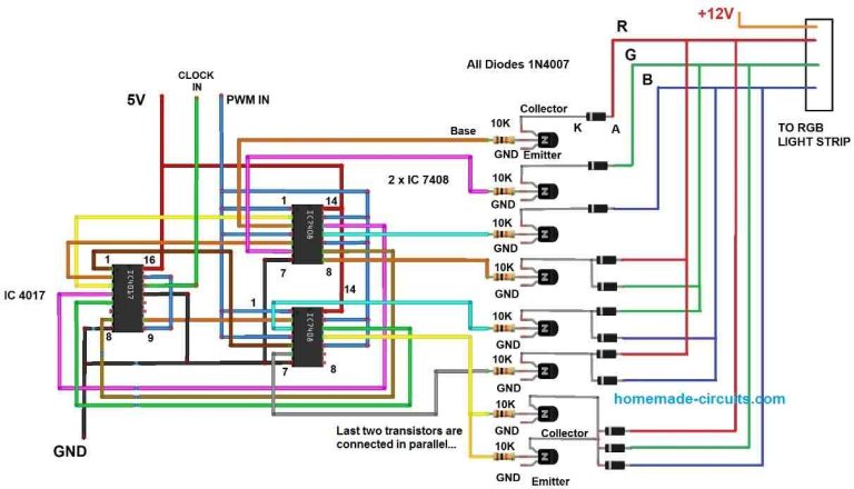 RGB Light Strip Controller Circuits Homemade Circuit Projects