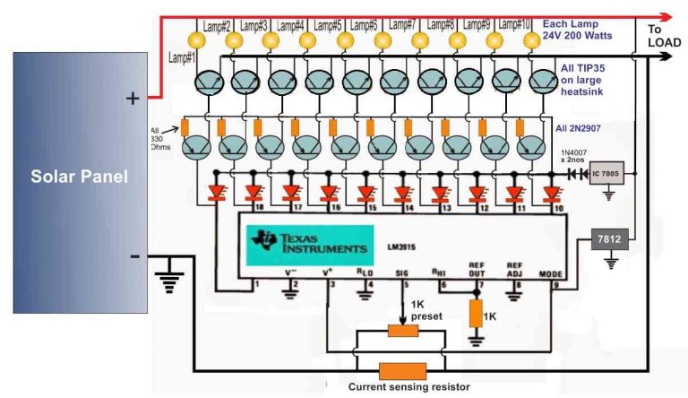 Solar Water Heater Circuit with Battery Charger – Homemade Circuit Projects