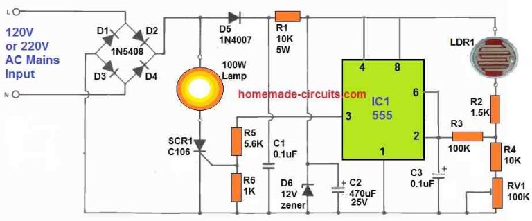 Programmable Solar Porch Light Circuit - Homemade Circuit Projects