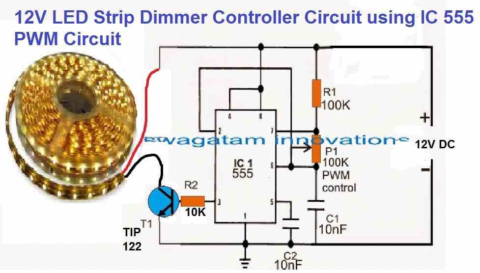 skat Jakke tillykke LED Strip Light Dimmer Controller Circuit | Homemade Circuit Projects