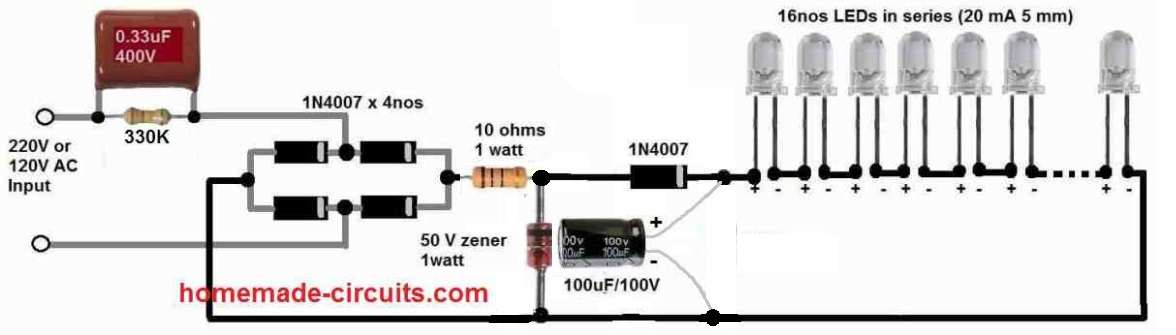 simple LED bulb circuit