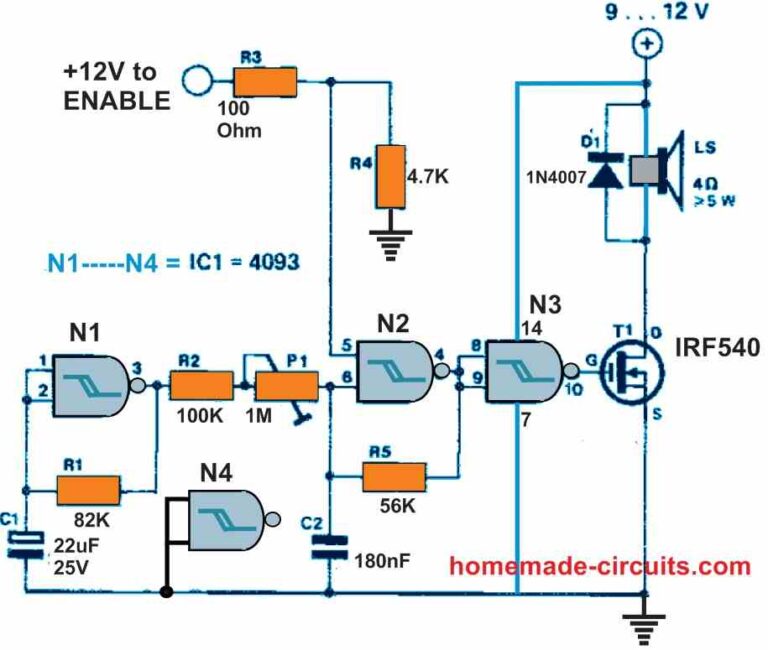 12 Simple IC 4093 Circuits And Projects Explained – Homemade Circuit ...