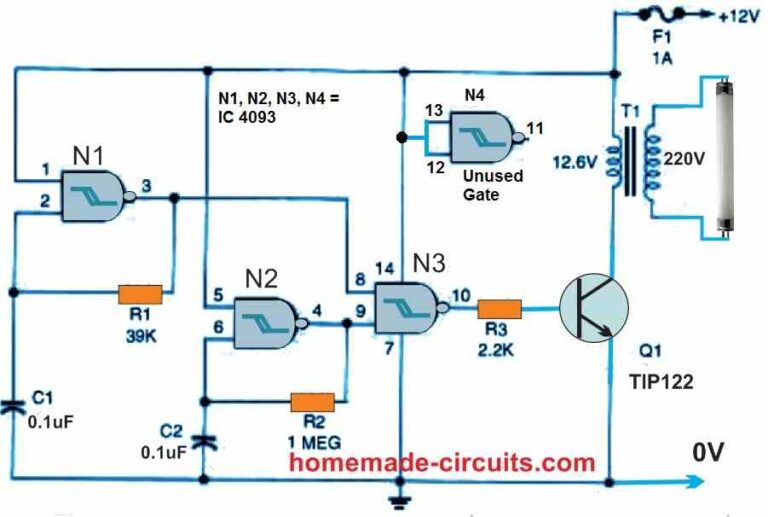 12 Simple IC 4093 Circuits and Projects Explained - Homemade Circuit ...